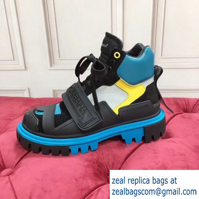Dolce  &  Gabbana High-top Sneakers Black/Blue With Logo 2019